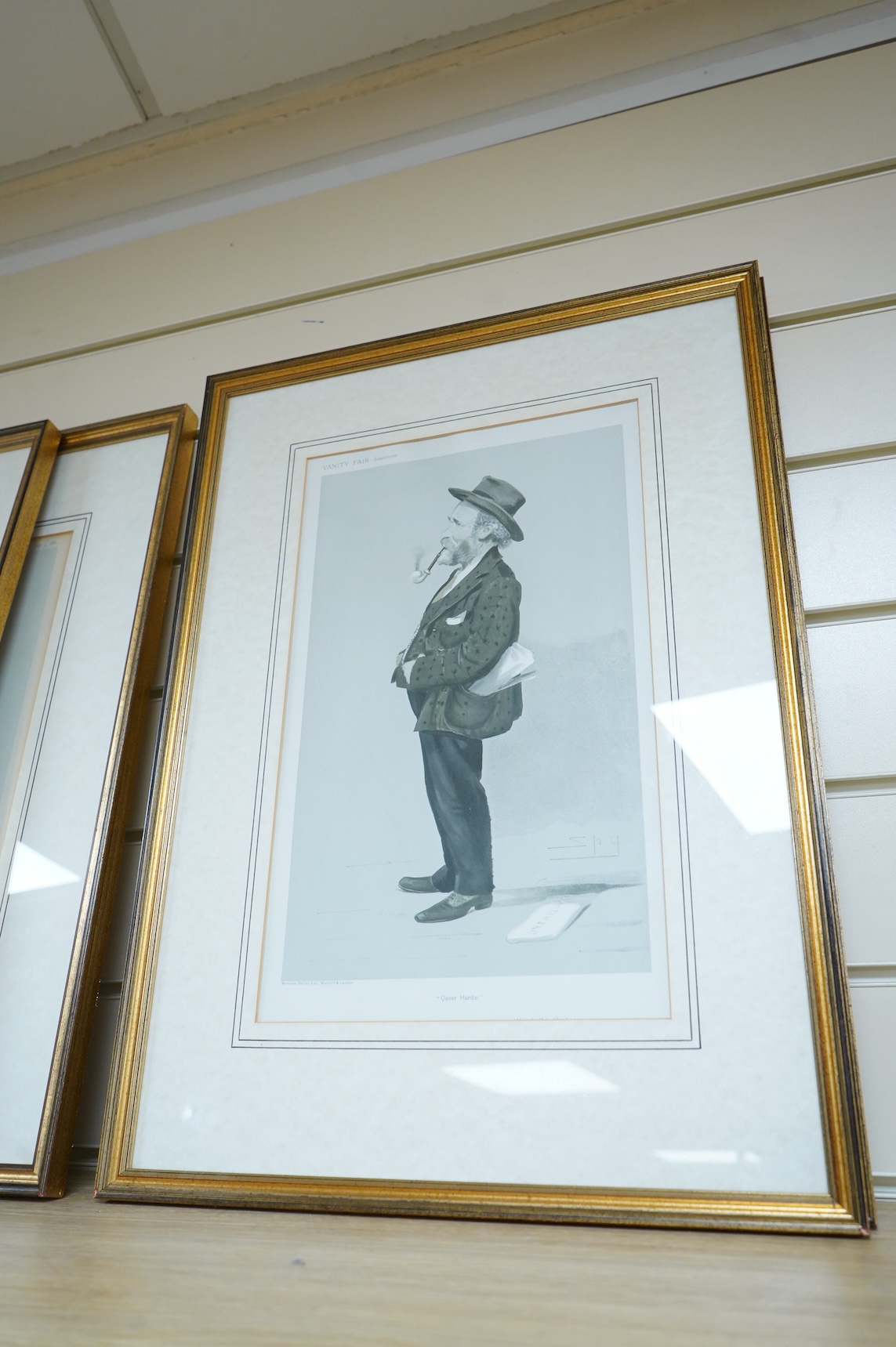 Spy (Leslie Matthew Ward, 1851-1922), Six Vanity Fair lithographic cartoons, to include ‘The Irish Secretary’, 34 x 20cm